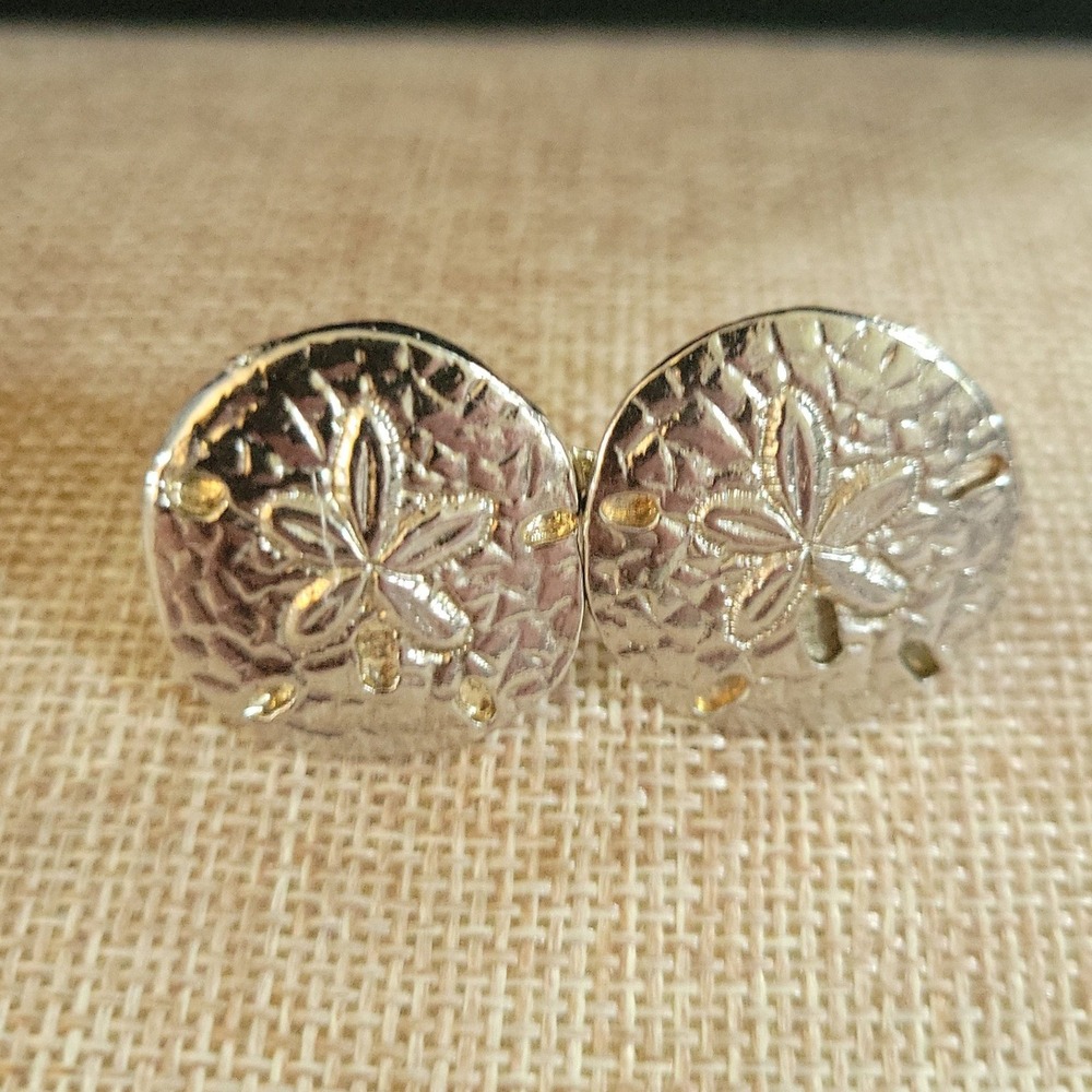 Silverโ Sand Dollar Skinny Belt Buckle Set Small Coastal Grandma